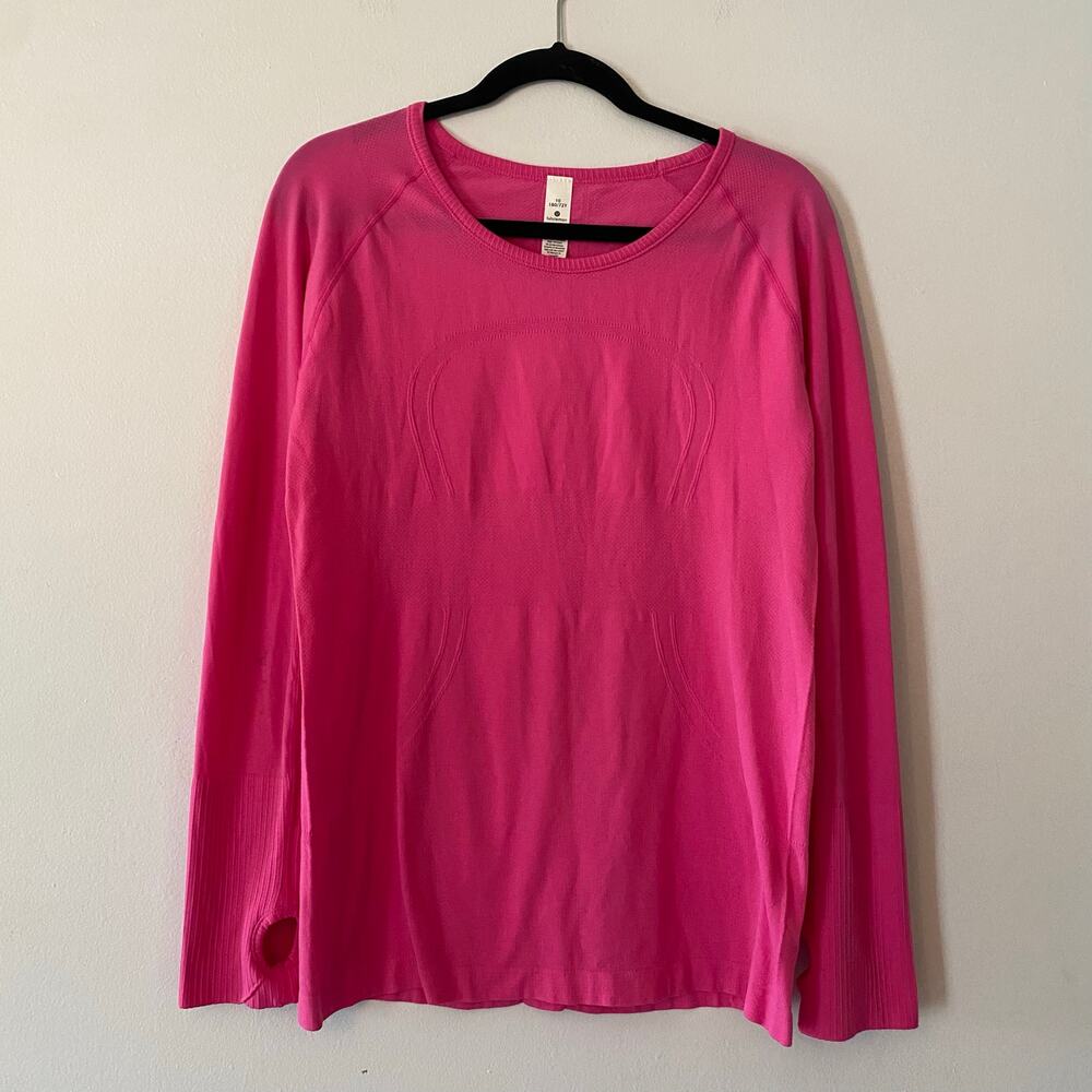 Lululemon Hot Pink Swiftly Tech Long Sleeve Shirt Activewear Athletic Women's 10